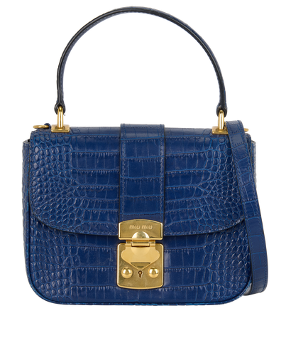 Crocodile Print Top Handle Bag, front view